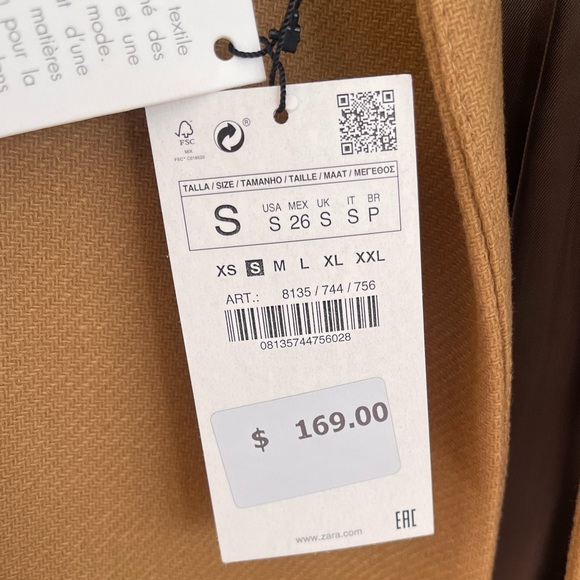 NWT Zara Woman Wool Coat - Picture 8 of 8